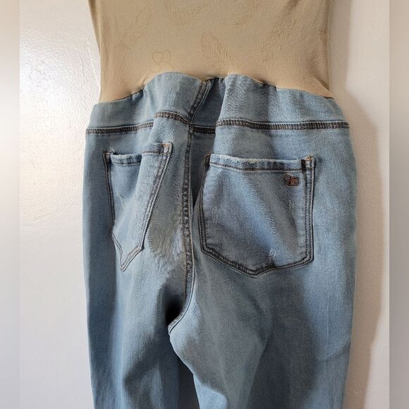 Jessica Simpson Maternity Jeans Distressed Frayed Light Wash Full Panel Small - Picture 5 of 7
